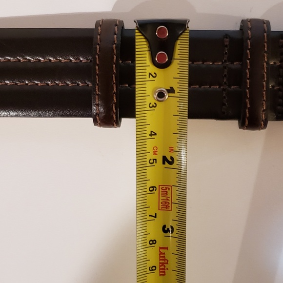 L'Abate Rosso Brown Italian Leather Belt 32 - Picture 3 of 5